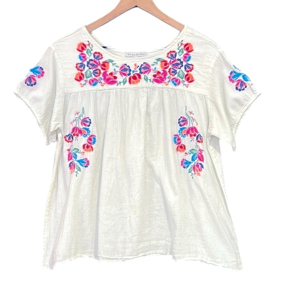 See And Be Seen On the Border Embroidered Top Size Medium - Picture 1 of 13